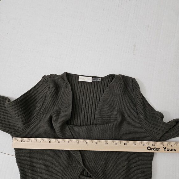 Ramy Brook Pilar Dress Large Green Cut Out Ribbed Knit Sweater Midi Cashmere - Picture 9 of 11